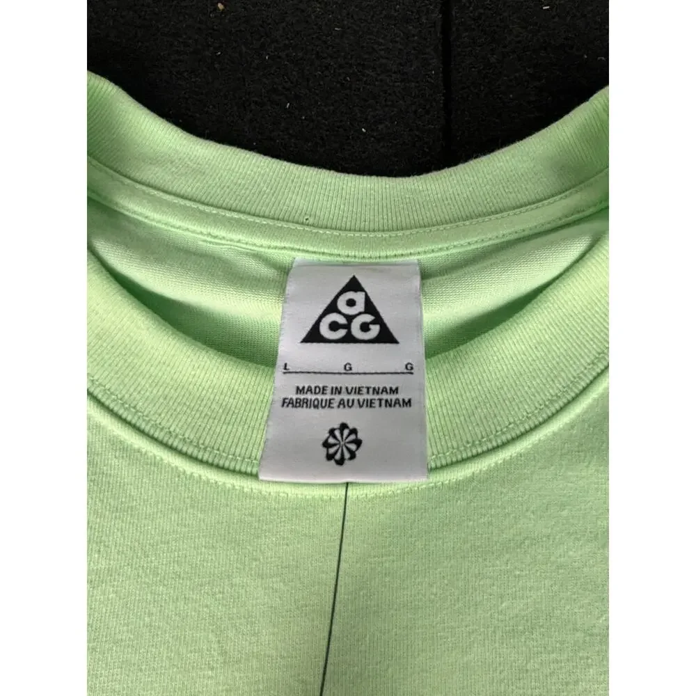 Nike ACG Long Sleeves Shirt Green Hike Snacks Tee FV3488-386, Men’s Size Large